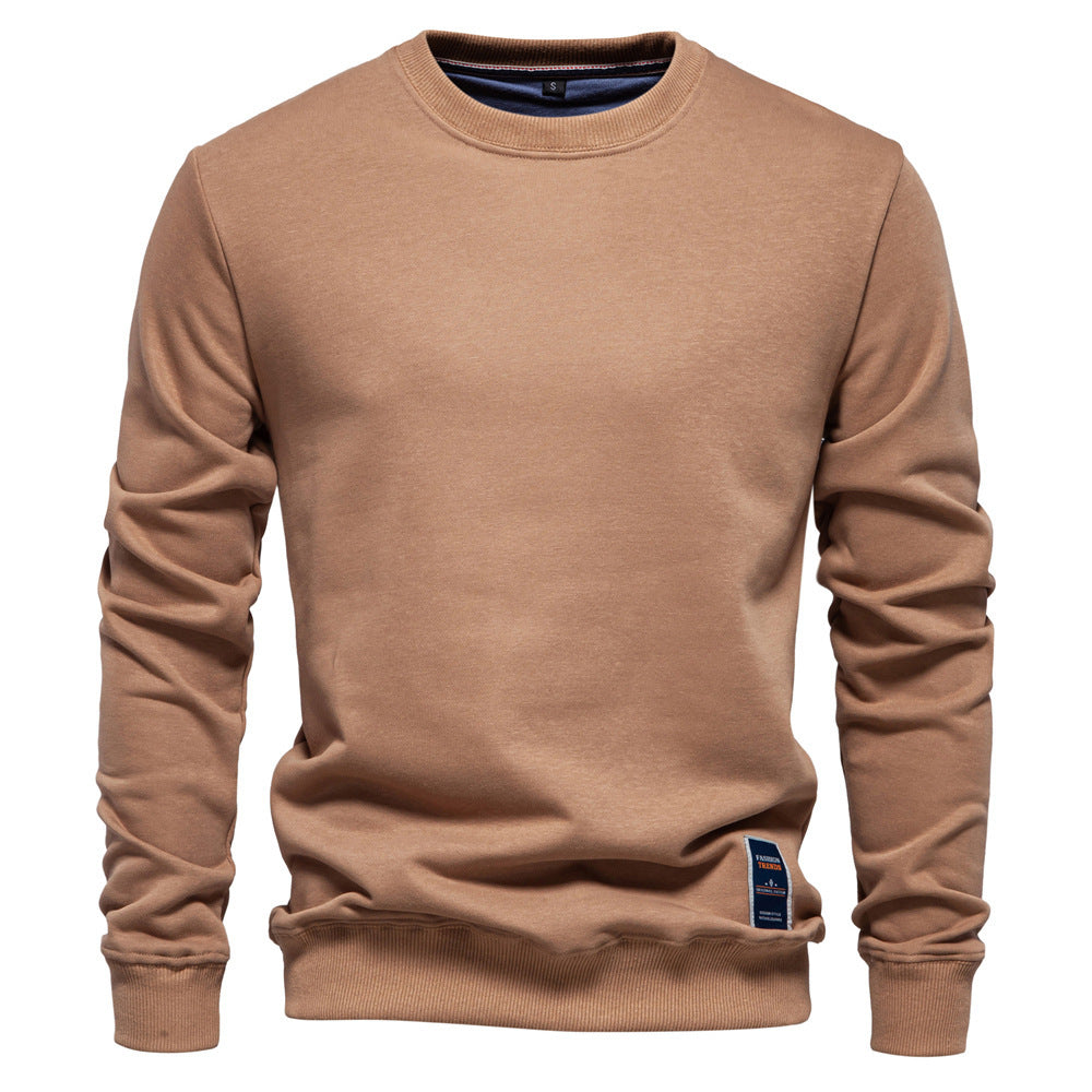 Herren nan klassisches Rundhals-Sweatshirt aus schwerer Baumwollmischung mit angerauter Innenseite und gerippten Bündchen Drune