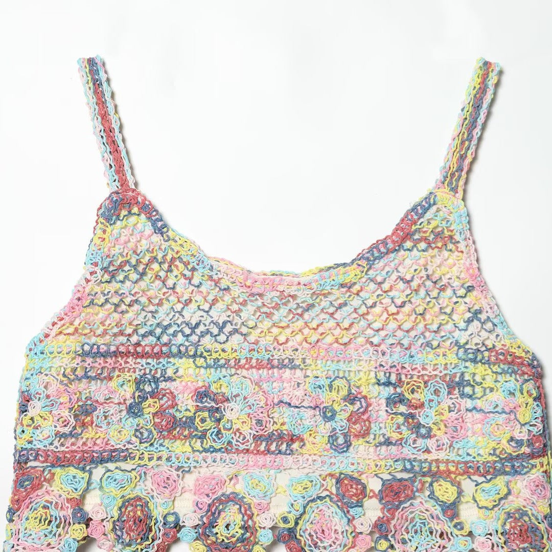 Damen gehäkeltes Oberteil im farbenfrohen Design Drune