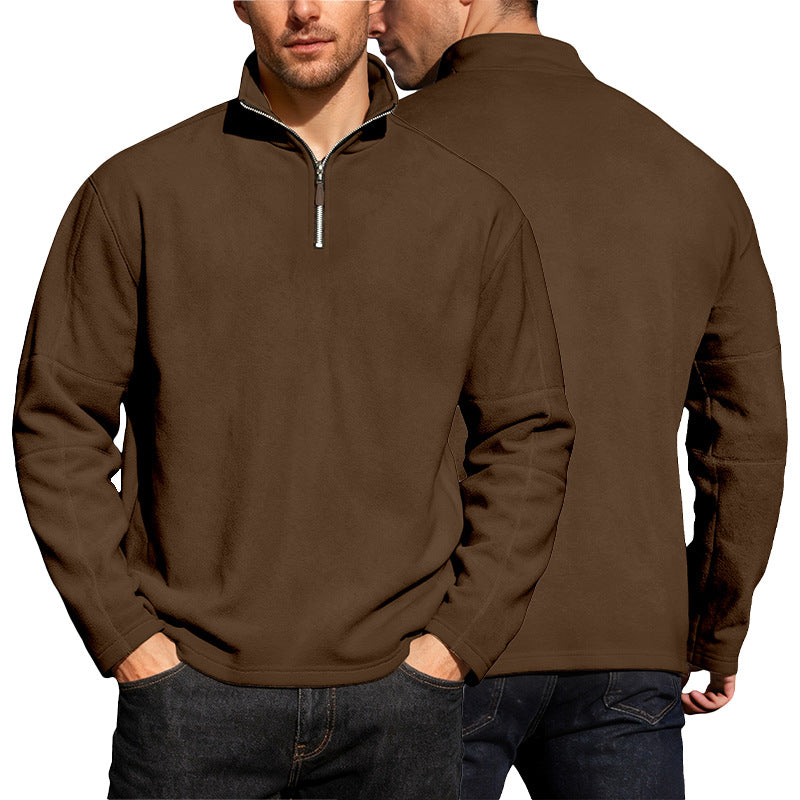 Herren nan leichter Mikrofleece-Performancepullover mit kurzem Reißverschluss Raglanärmeln und formgebenden Nähten Drune
