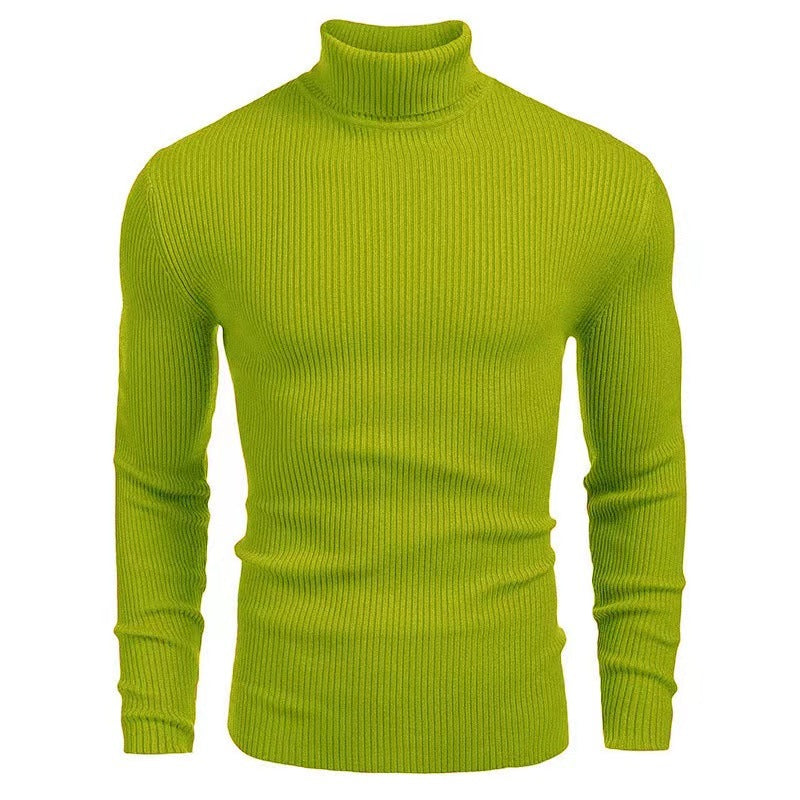 Herren nan Rippstrick Rollkragenpullover figurnaher elastischer Feinstrick Drune