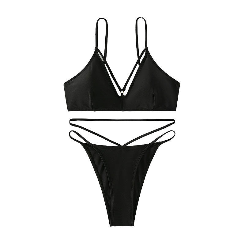 Damen Triangel-Bikini mit raffiniertem Trägerdesign Drune