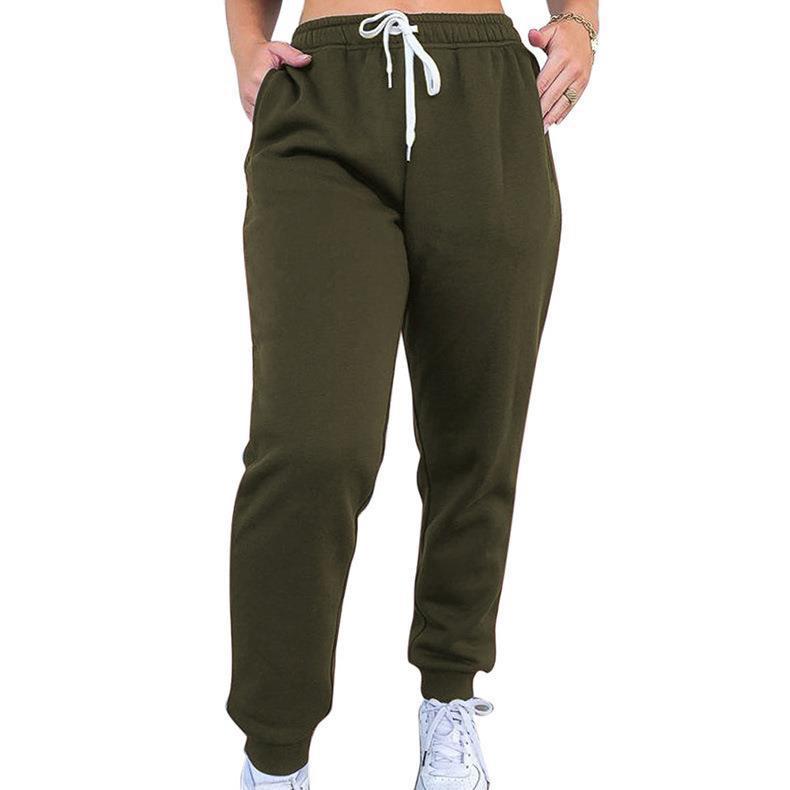 Damen nan taillenhohe tapered Jogginghose mit elastischem Komfortbund, verstellbarem Kordelzug und tiefen Eingrifftaschen Drune