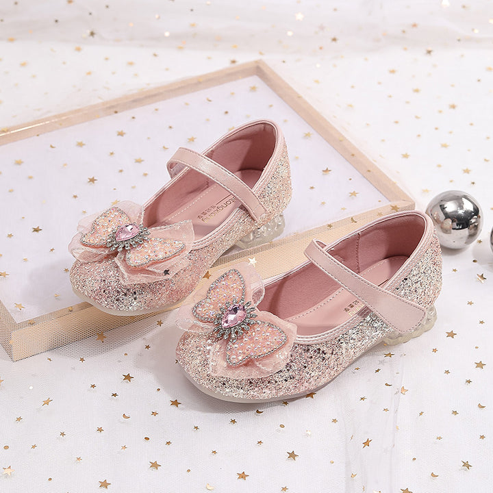 Mädchen Elegante Ballerinas mit Schleifenapplikation und Strass Drune