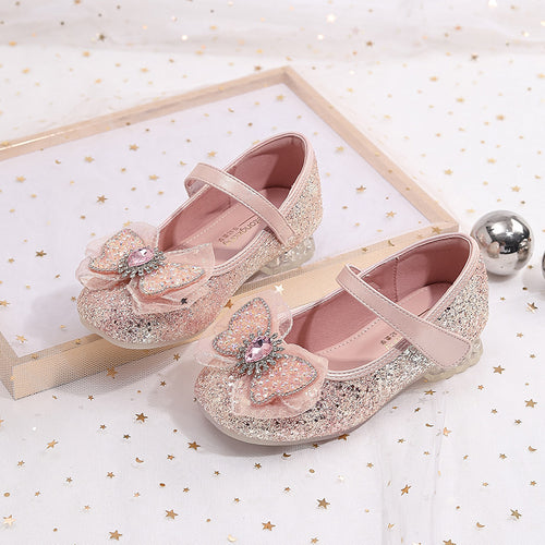 Mädchen Elegante Ballerinas mit Schleifenapplikation und Strass Drune