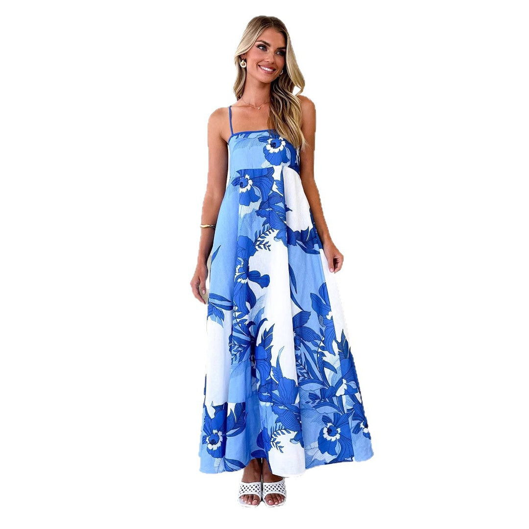 Damen Maxikleid mit verspieltem Blumendesign und ausgeschnittenen Details Drune