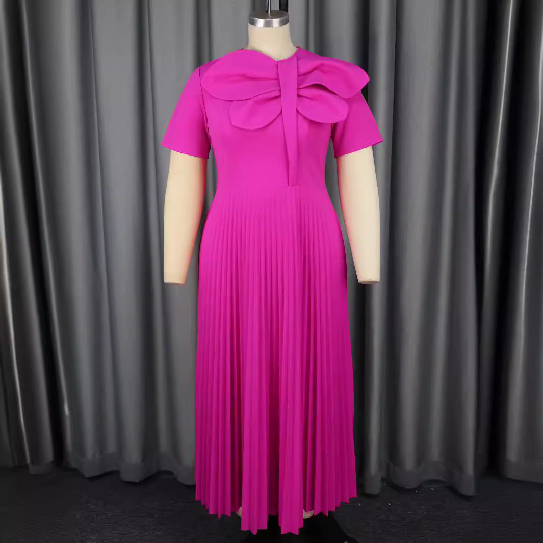 Damen Elegantes Midikleid mit voluminösem Schleifenakzent Drune