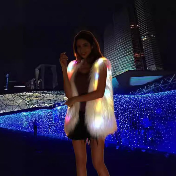 Damen LED-beleuchtet Kunstpelzweste Drune