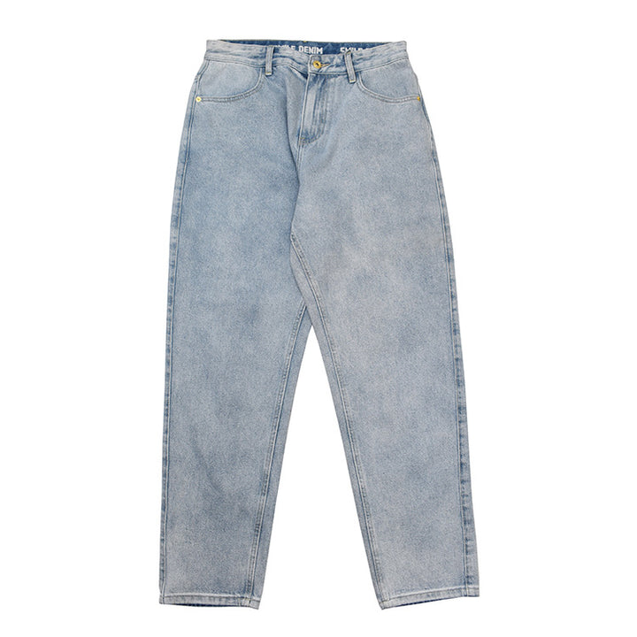 Damen High-Waisted Jeans im Vintage-Stil mit geradem Bein und praktischem Taschendesign Drune