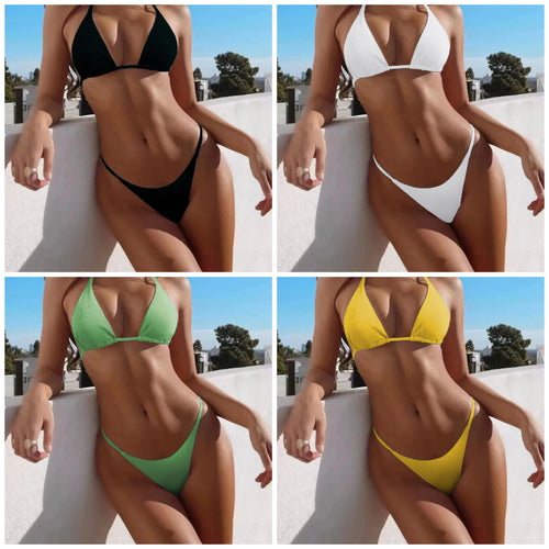 Damen Triangel-Bikini mit feiner Rippstruktur Drune