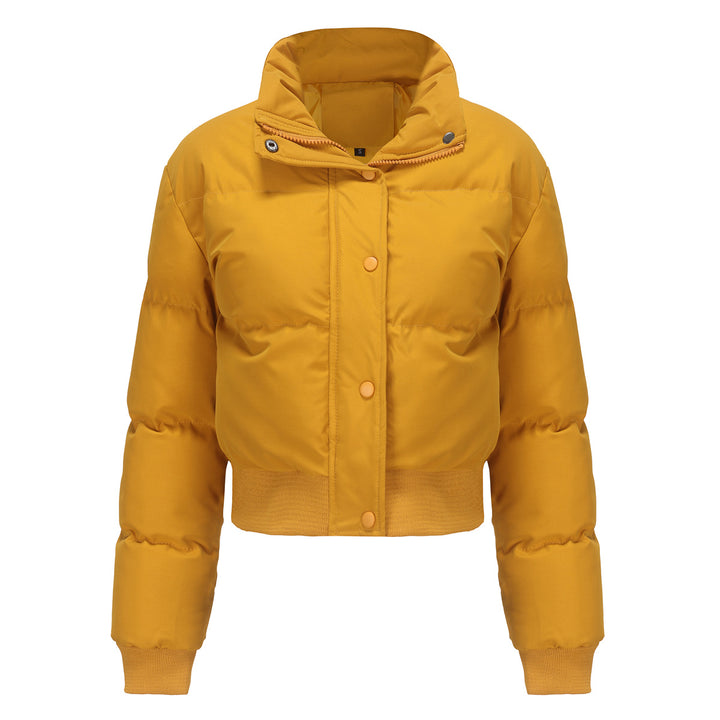 Damen cropped Steppjacke mit hohem Kragen und praktischen Druckknöpfen Drune