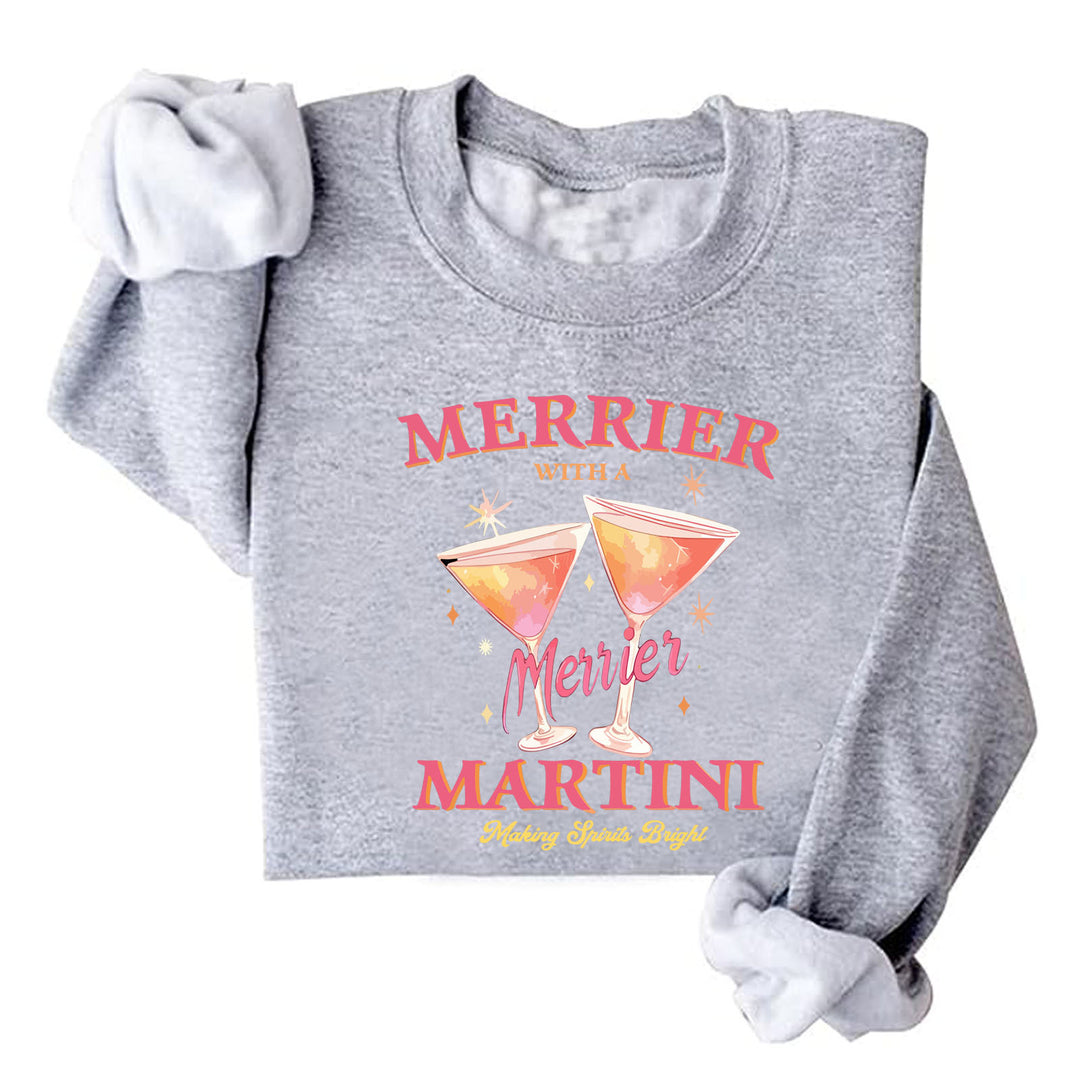 Damen Sweatshirt mit kreativem Cocktailmotiv und lässigem Schnitt Drune