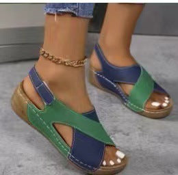 Damen  orthopädische Keilsandalen mit Memory-Foam und verstellbarem Fersenriemen Drune