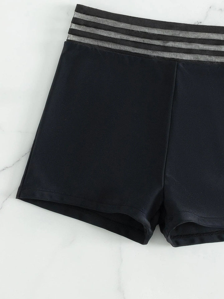 Damen Sportlicher Badeanzug mit Netzdetails Drune