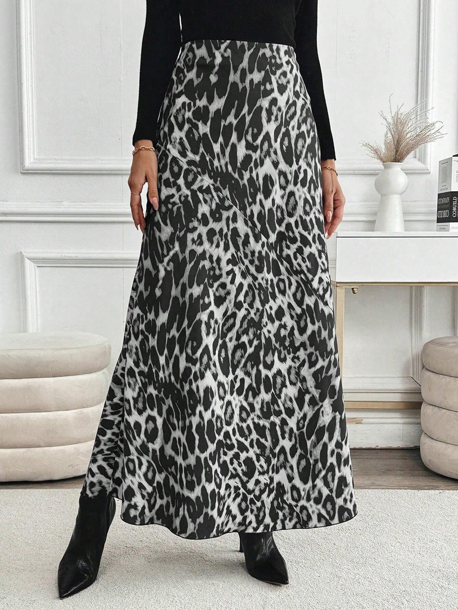 Damen Maxirock mit modischem Leopardenmuster Drune