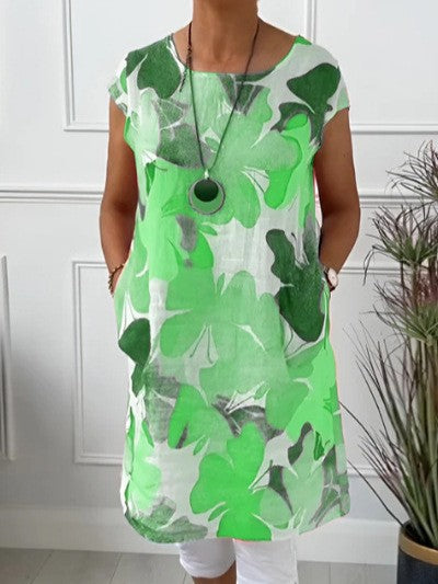 Damen Leichtes Strandkleid mit floralem Muster und Taschen Drune