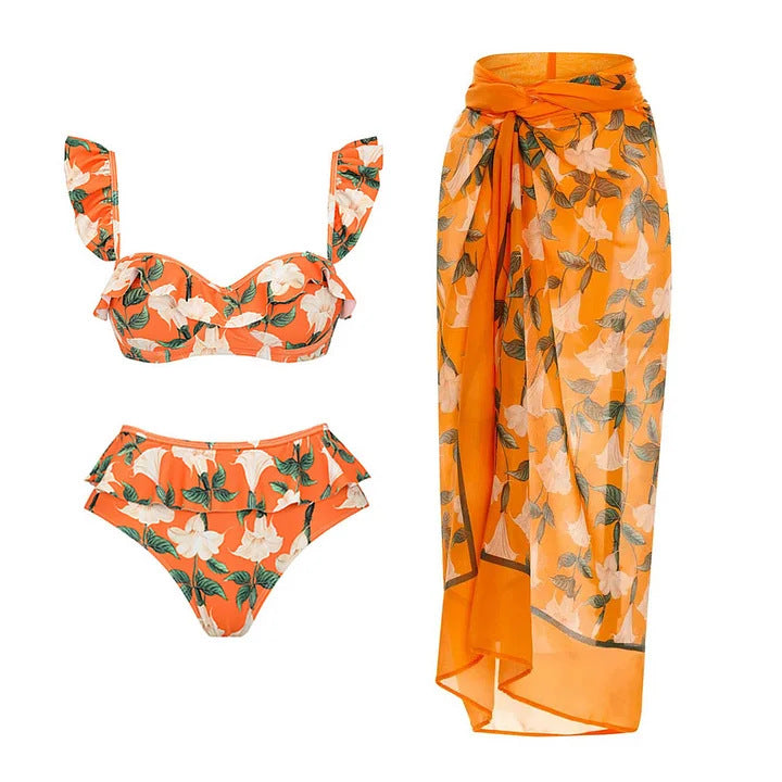 Damen Bikiniset mit voluminösen Rüschendetails Drune