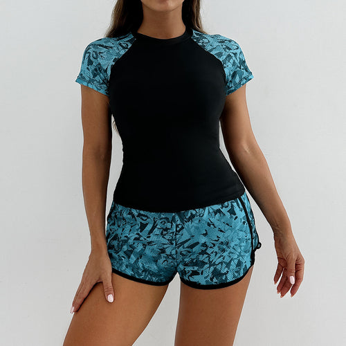 Damen Sportliches Badeoberteil mit kombinierter Shorts Drune