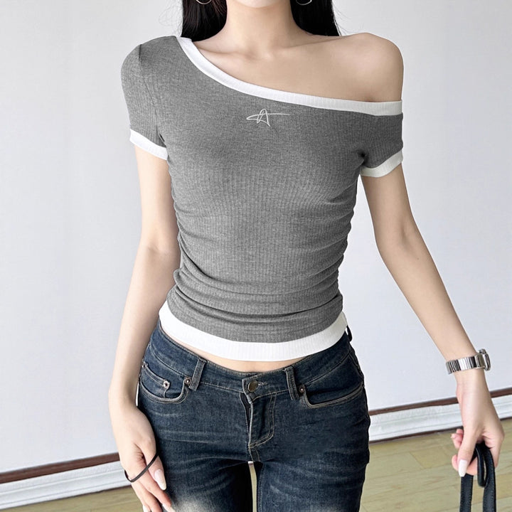 Damen figurbetontes Kurzarmshirt Drune