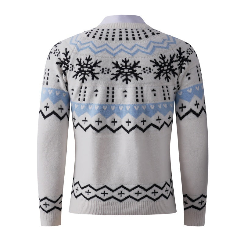 Herren modischer Strickpullover mit kreativem Schneemuster Drune