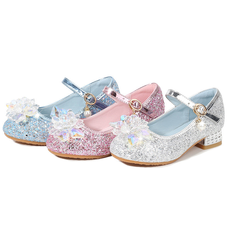 Mädchen Ballerinas mit funkelnden Kristallblüten und Glitzer Drune
