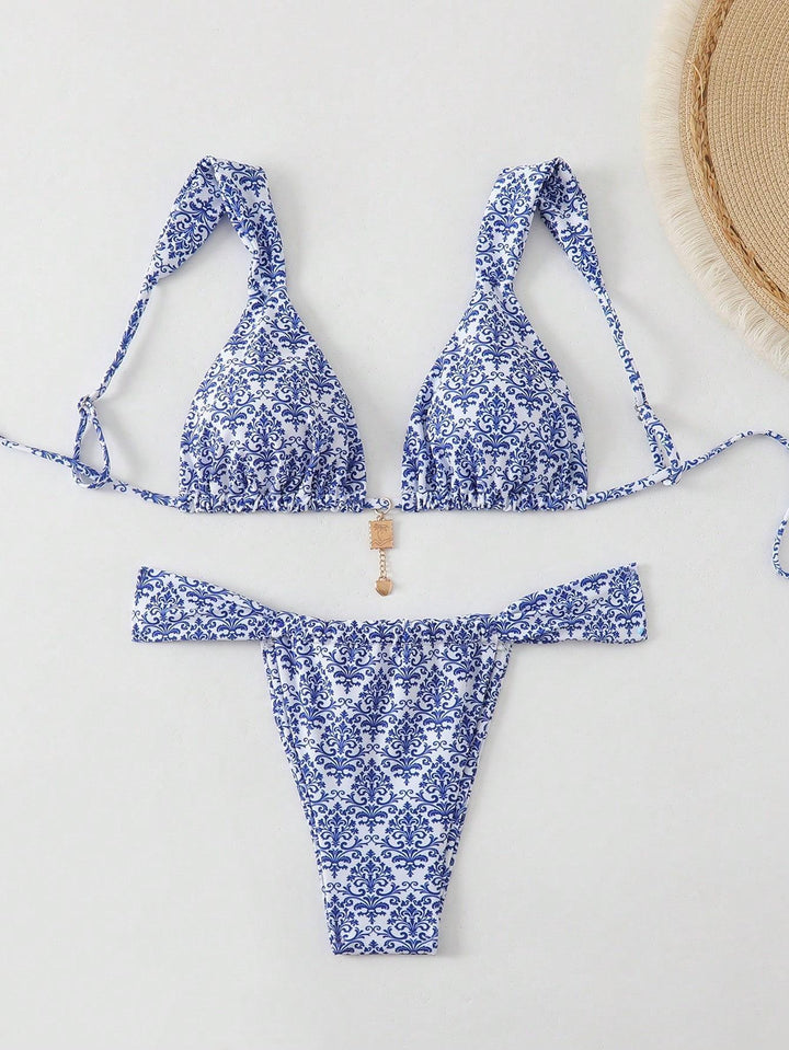 Damen Triangel-Bikini mit verspieltem Mustermix Drune