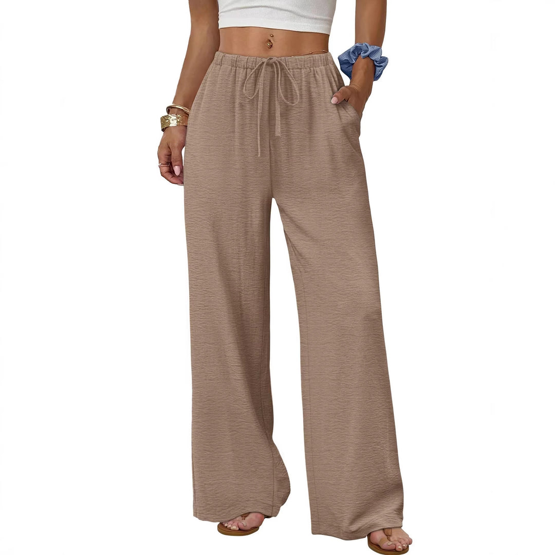 Damen Weite entspannte Sommerhose mit elastischem Bund und Taschen Drune