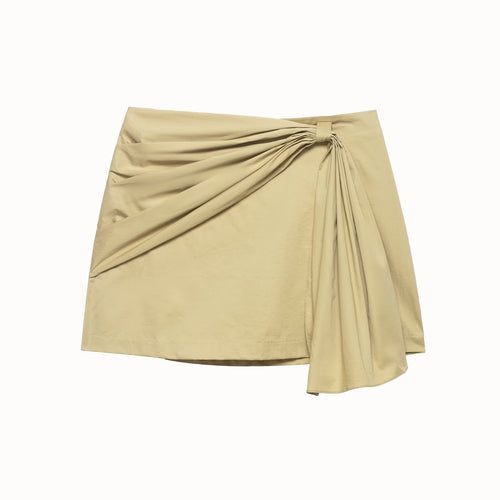 Damen Wickelrock mit asymmetrischem Design und dekorativen Drapierungen Drune