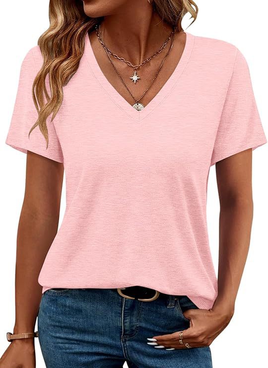 Damen V-Ausschnitt T-Shirt aus weichem Single Jersey Drune