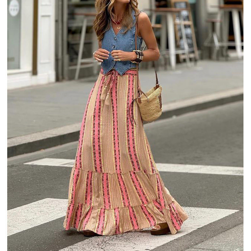 Damen Maxikleid mit fröhlichem Muster Drune