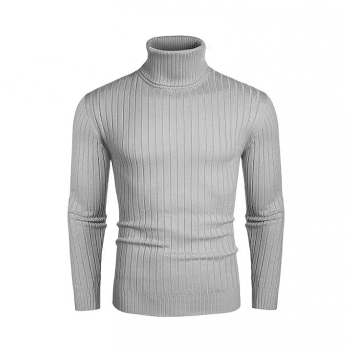 Herren nan gerippter Feinstrick-Rollkragenpullover Slim Fit Drune