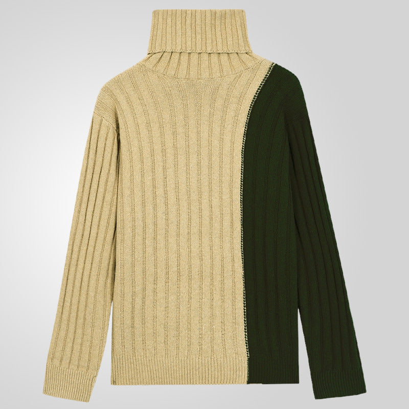 Herren Strickpullover mit modernem Stehkragen und farblich abgesetztem Design Drune