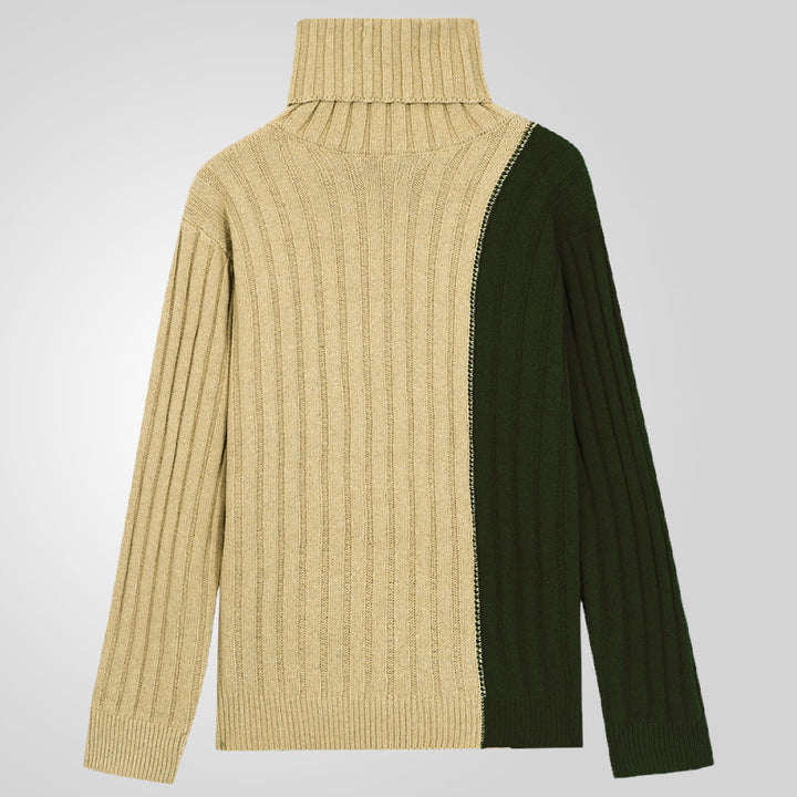 Herren Strickpullover mit modernem Stehkragen und farblich abgesetztem Design Drune
