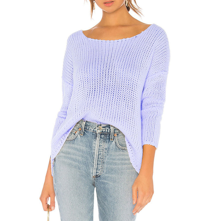 Damen luftiger Strickpullover mit weitem Schnitt und modernen Details Drune