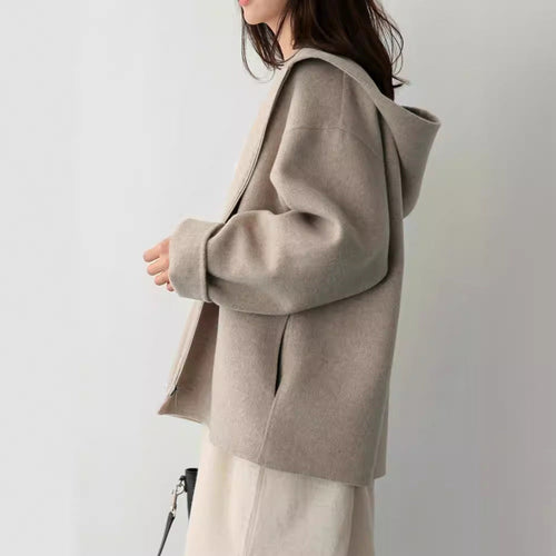 Damen Modische und elegante Kapuzenjacke aus weichem Material Drune