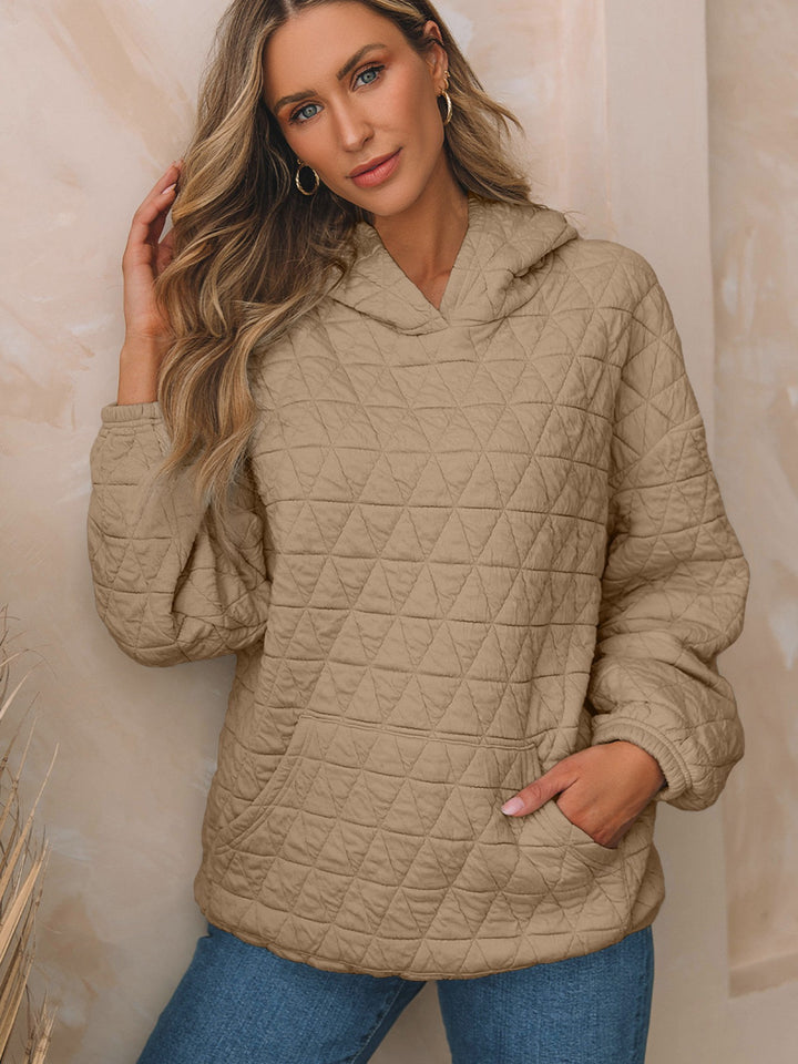 Damen Stepppullover mit gemütlicher Kapuze und praktischen Taschen Drune