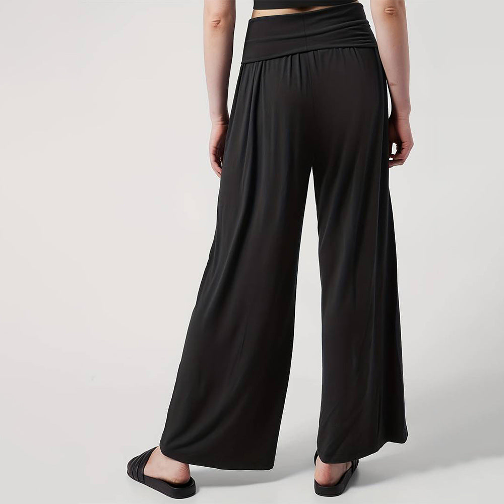 Damen weite Jersey-Hose mit elastischem Bund und hochtailliertem Design Drune