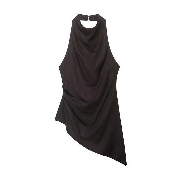 Damen asymmetrisches Top mit eleganter Drapierung Drune