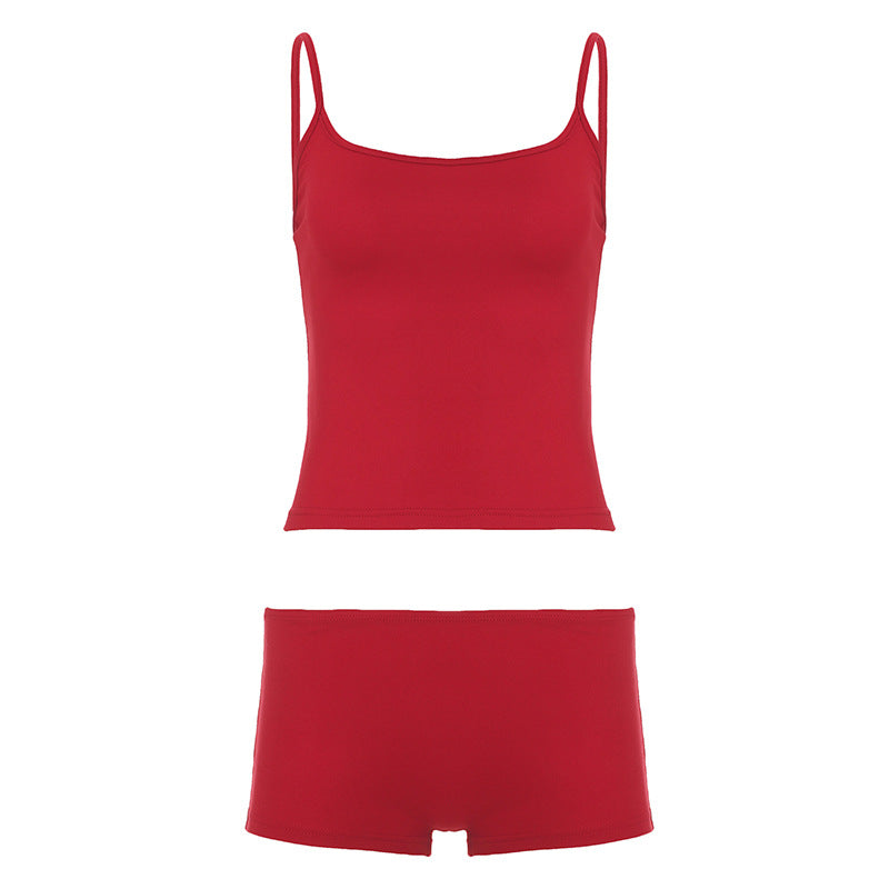 Damen bequemes Tanktop und Shorts-Set Drune