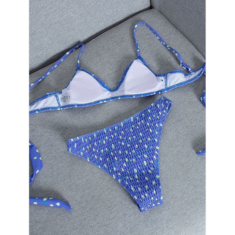 Damen Zweiteiliges Bikini-Set mit raffiniertem Knoten-Design und schimmernden Akzenten Drune