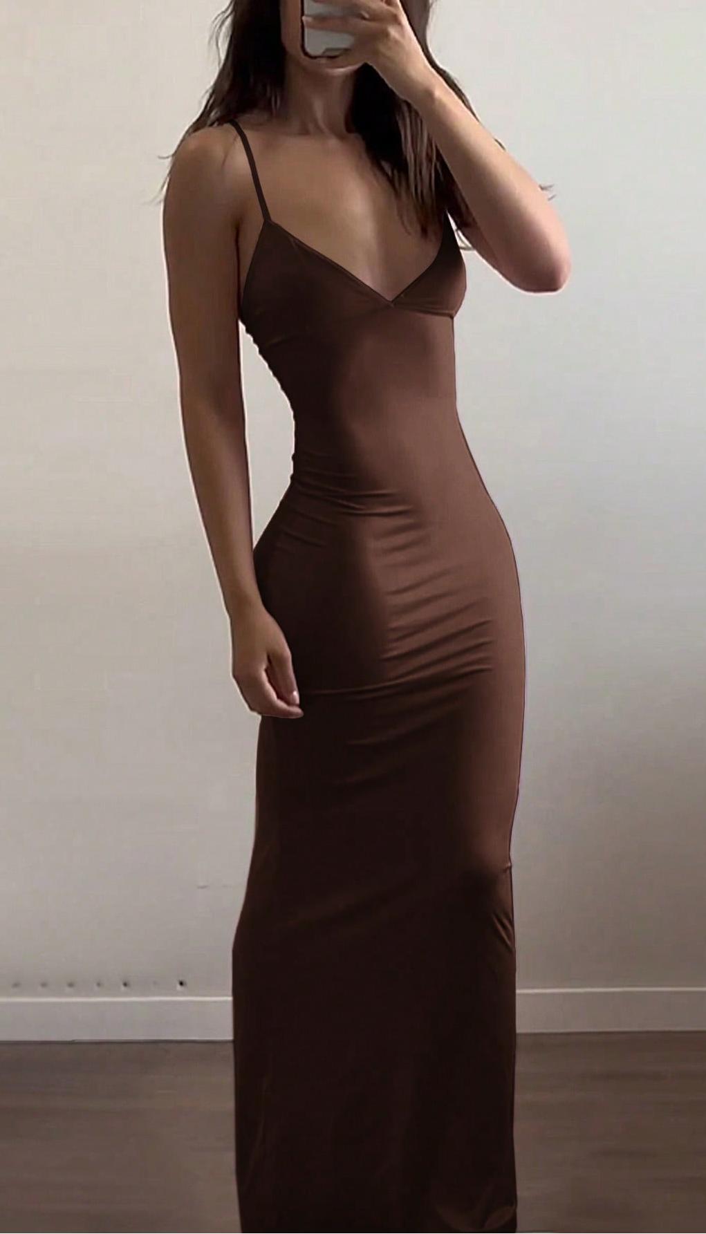 Damen Elegantes Etuikleid mit tiefem V-Ausschnitt und trägerlosem Design Drune