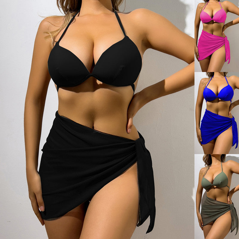 Damen Bikini-Set mit verstellbarem Oberteil und elegantem Wickelrock Drune