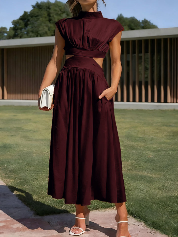 Damen Maxikleid mit elegantem Wickeldesign und raffiniertem Cut-Out Drune