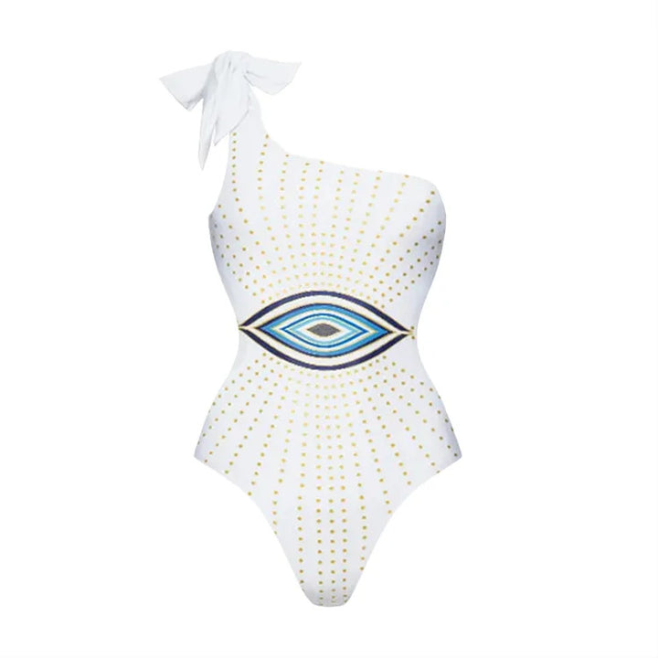 Damen Bikiniset mit voluminösem Rock und Rüschenoberteil Drune