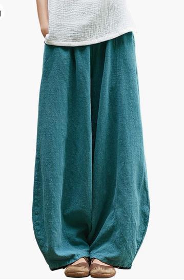 Damen Leichte und luftige Palazzo-Hose mit weitem Schnitt Drune