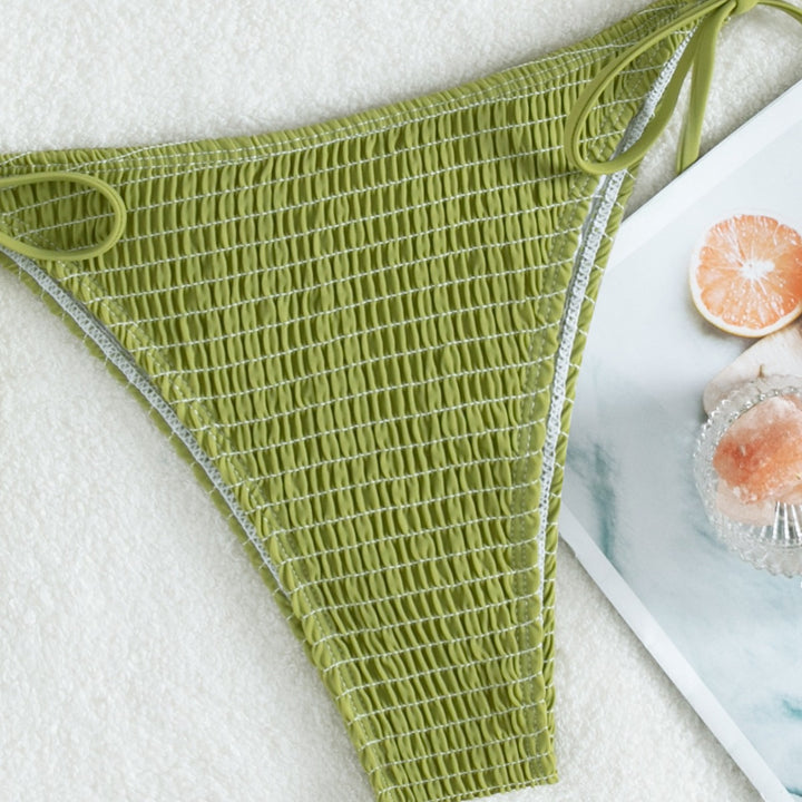 Damen Triangel-Bikini mit raffinierten Knüpfdetails und strukturierter Oberfläche Drune