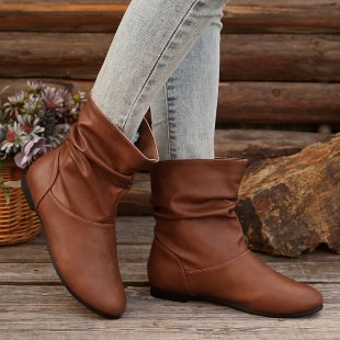 Damen modische Stiefeletten mit elegantem Rüschendesign und weichem Obermaterial Drune