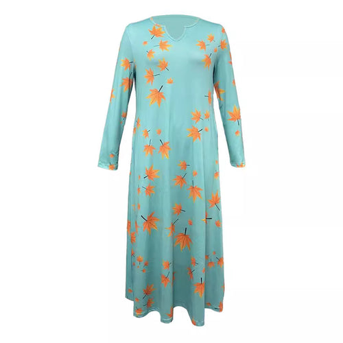 Damen Maxikleid mit V-Ausschnitt und floralem Druck Drune