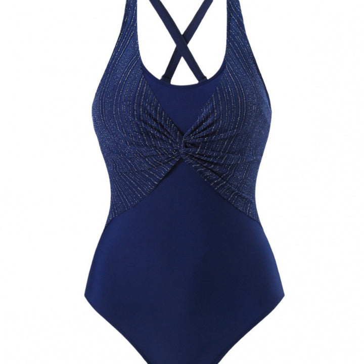 Damen Einteiler Badeanzug mit elegantem Wickeldesign Drune