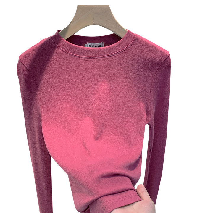 Damen lässiges Langarmshirt mit feiner Struktur Drune