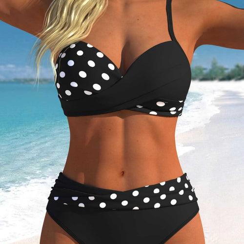 Damen Bikini-Set mit croppenden Oberteil und hohem Taillenschnitt Drune